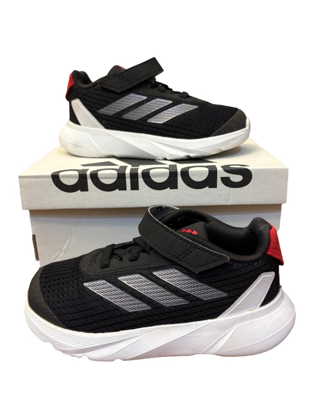 adidas Kids Infants Duramo SL EL I Black/Red/Silver Athletic Running Sneakers
